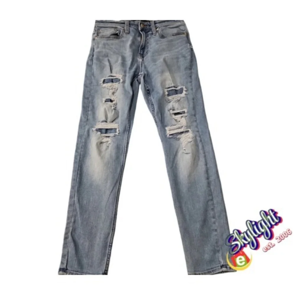 Hollister Regular Fit Mens Blue Athletic Skinny Jeans‎ Light Wash Size 29 X 30